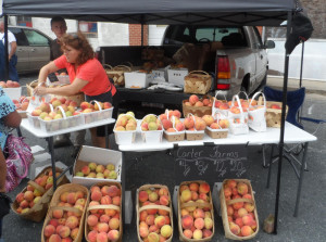 Fresh peaches in quantities from a quart to half bushel are ready to take home.