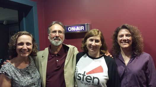 The State of Things host Frank Stasio with LTYM-RDU cast members (l-r) Mandy Hitchcock, KeAnne Hoeg, and Joy Salyers