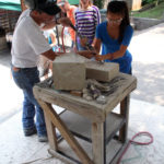 stone cutting demonstration