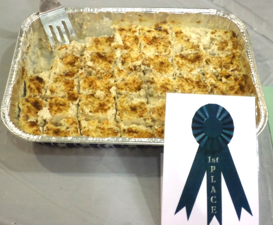 Catfish dip easily beat the coot dish and others in the wild fowl and fish category to win.