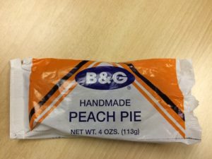 B&G peach pie in wrapper