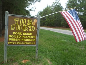 Boiled peanuts for sale in Eagle Springs of Moore County tempt travelers on NC 211, a popular route through the Sandhills to the beach.
