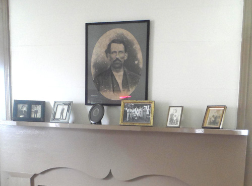 Photo of Captain John S. Pope, for whom the farm is named, is prominently displayed on a mantle in the farmhouse. 