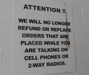 So old-fashioned is Price’s that customers are warned about being on a cell phone when it’s time to order.