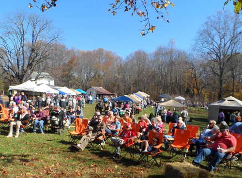 After at least one serving of persimmon pudding, everyone is ready to rest and listen to music.