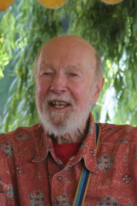 close-up photo of Pete Seeger at the Hudson  River Revival 2011