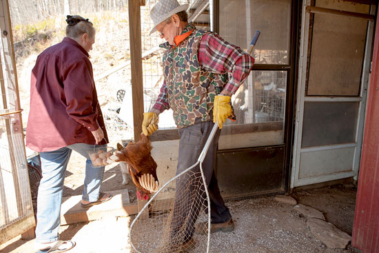 Bill and Janet Silver of Murphy, NC catch the main ingredient for chicken soup.