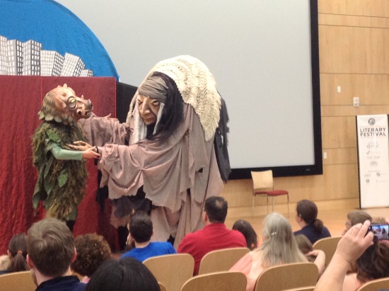 After watching events such as this performance by Paperhand Puppet Intervention, several festival attendees visited the food trucks for lunch.
