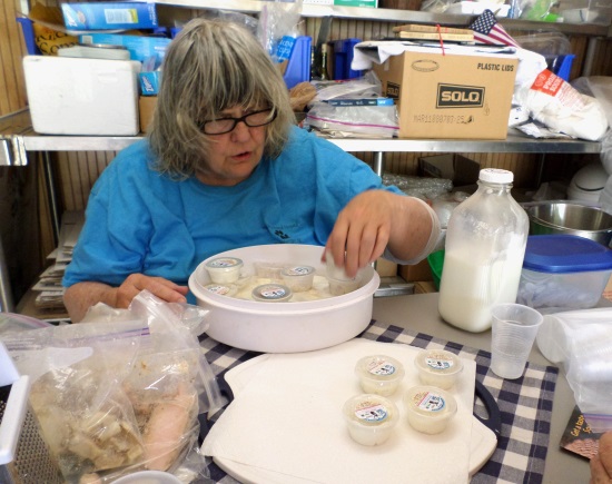 Cheese tasting is usually part of the tour at Round Mountain Creamy.