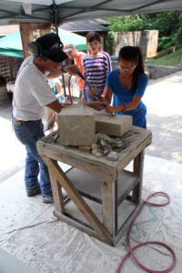 stone cutting demonstration