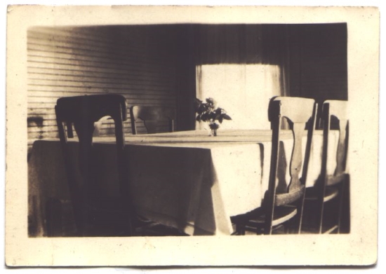 Freeman family dinner table in Ellerbe, North Carolina, circa 1940s