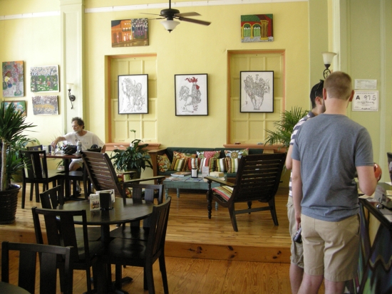 Old Havana Sandwich Shop serves as a gallery for specially selected pieces of up-and-coming Cuban artists.