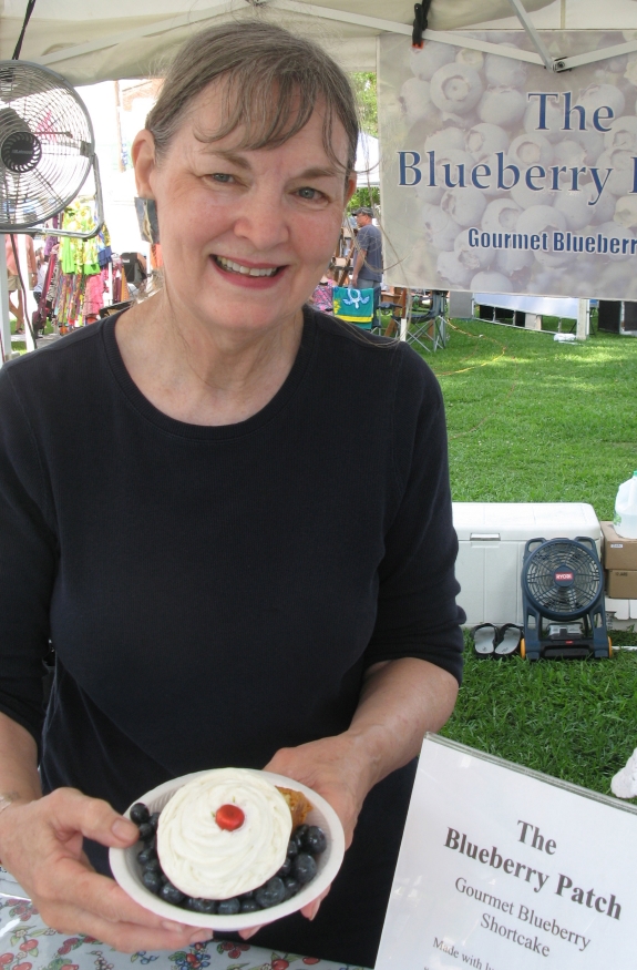 Diana James with gourmet blueberry shortcake.  Saturday, June 20, 2015.  Photo: Leanne E. Smith.