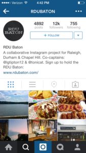 The RDU Baton account allows guests to borrow it for a day and reach a large audience with their photos.