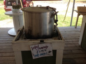 Boiled peanuts at a farmers market outside Wilmington in New Hanover County are self-serve.