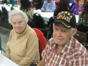 Bobbie Duke, 84, (right) and his wife Betty regularly attend the annual event. He served in the Korean conflict in 1950-51. (Ray Linville)