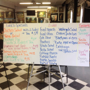 The menu board at the front door lists everything a diner patron wants. (Ray Linville)
