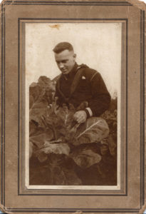 Admiring collards. (Collection of Sarah Bryan)