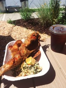 Fried whiting and cole slaw.