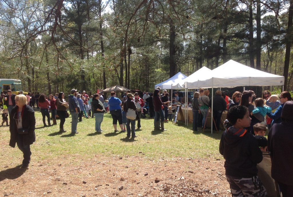 Spring Farm Day attracted many families with small children.