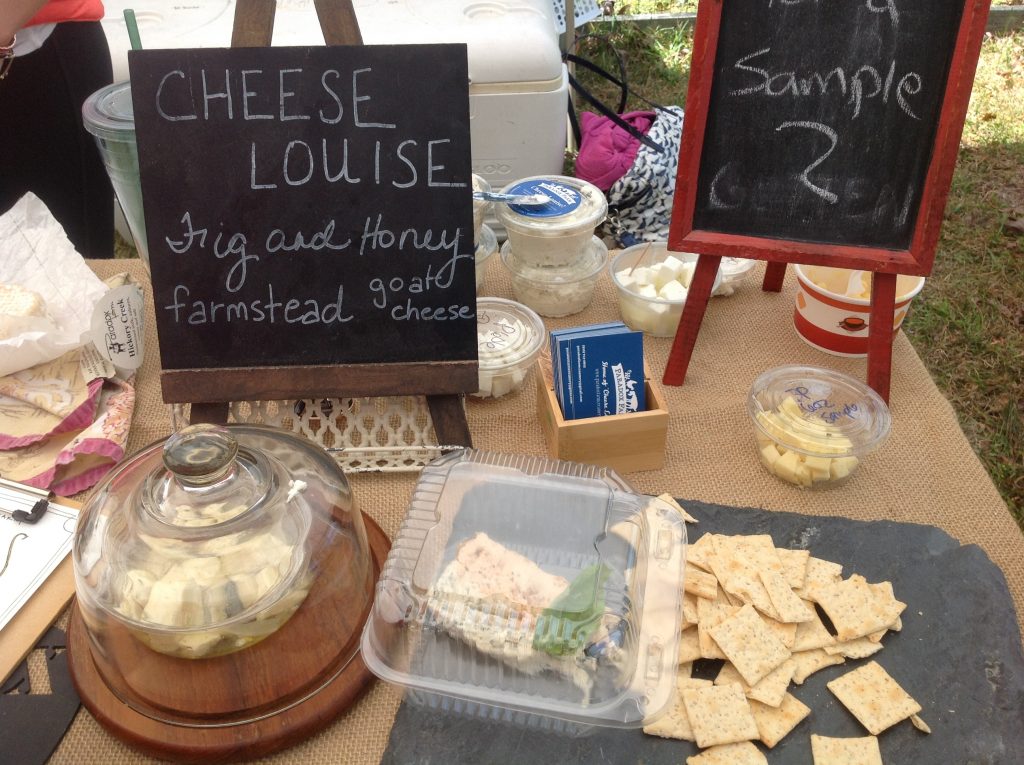 Some visitors tasted goat cheese for the first time at Spring Farm Day.