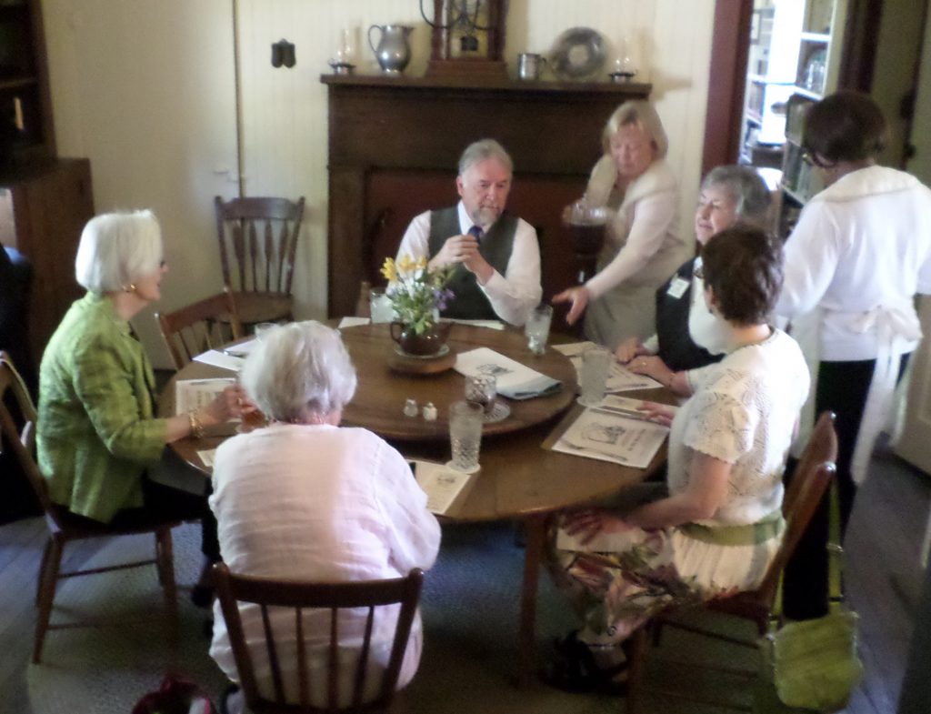 Visitors to the Shaw House enjoy the special luncheon.