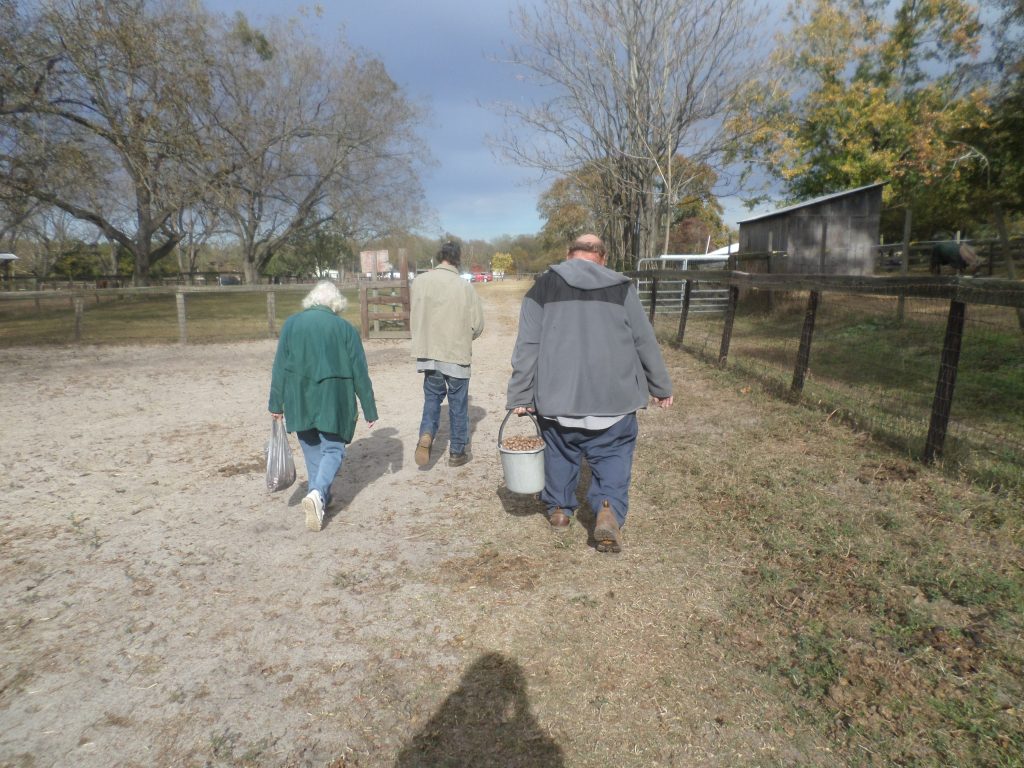 After about an hour of picking, some are ready to check out with the farm manager.